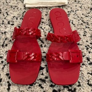 Gucci Teena Rubber sandals Sz 8-8.5